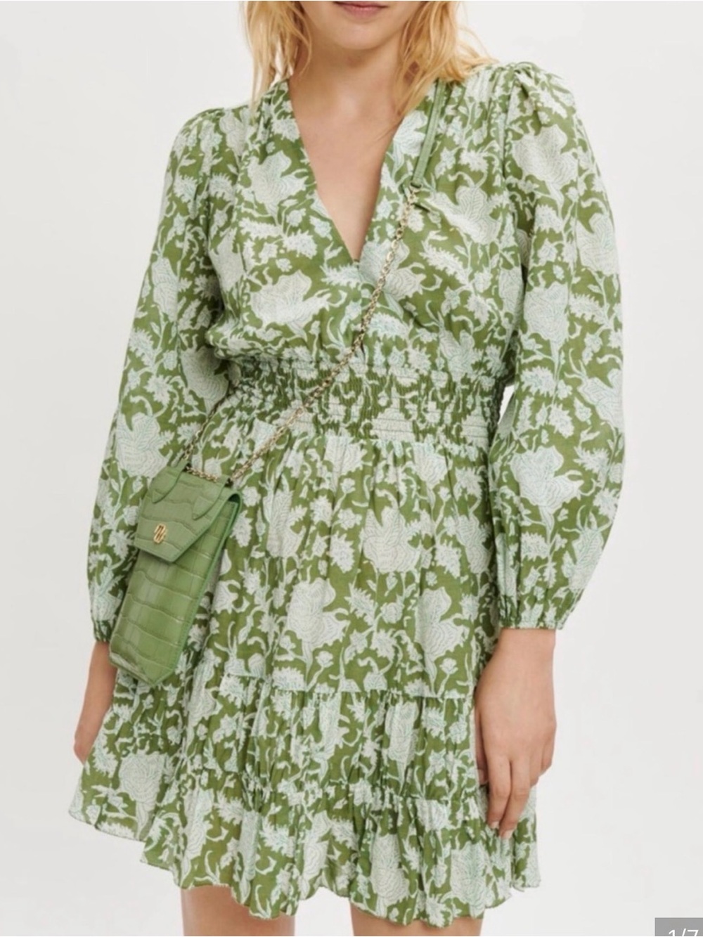 Make green floral dress Size M